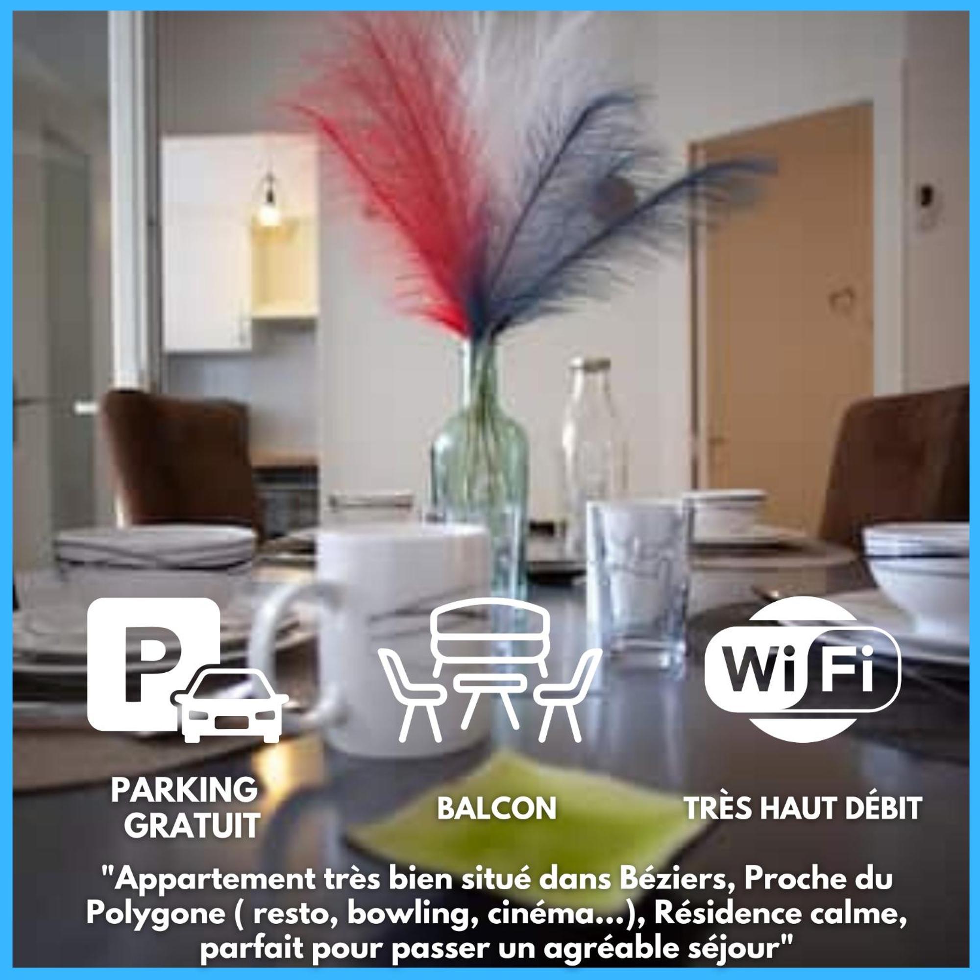 Le Cypres - 2 A 4 Personnes - Avec Balcon - Stationnement Libre Et Gratuit - Proche Du Polygone Beziers
